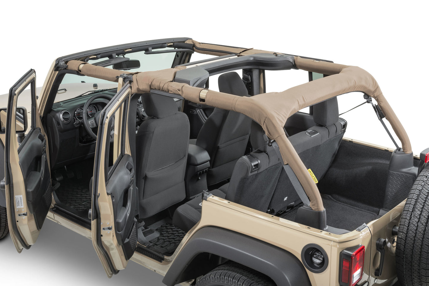 4X4 Roll Bar Covers for 07-18 Jeep Wrangler Unlimited JK Tan