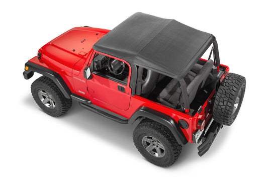 Adventure Top Fastback Conversion Soft Top in Black Denim for 97-06 Jeep Wrangler TJ