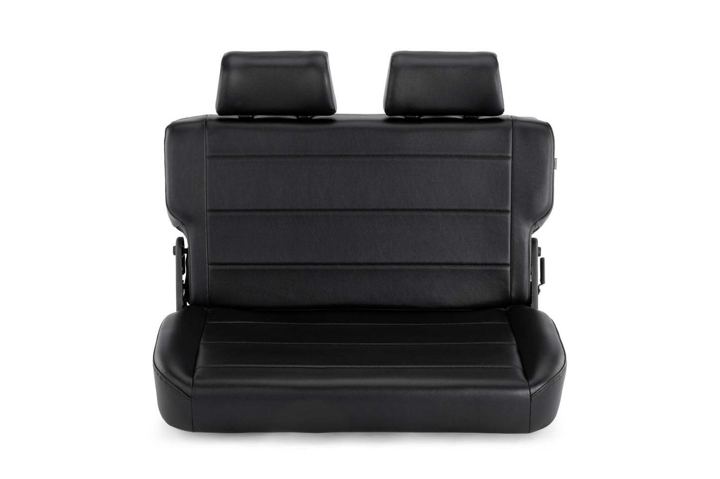 Quadratec Heritage Fold & Tumble Rear Bench Seat in Black for 55-95 Jeep CJ & Wrangler YJ