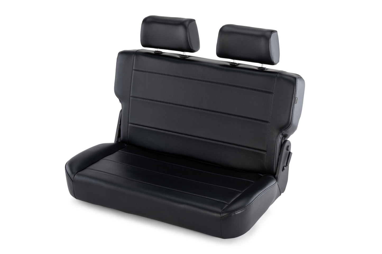 Quadratec Heritage Fold & Tumble Rear Bench Seat in Black for 55-95 Jeep CJ & Wrangler YJ