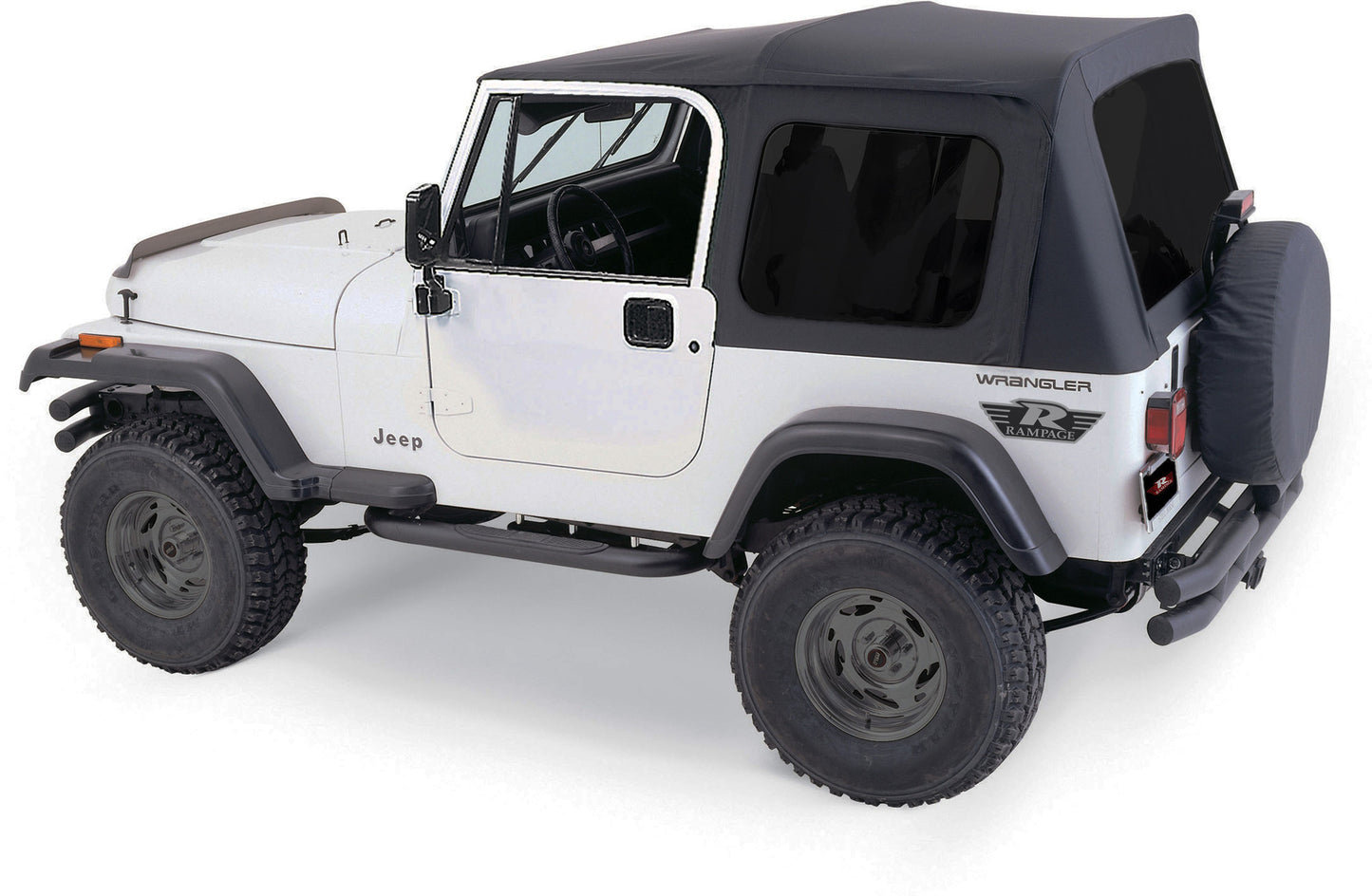Complete Soft Top Kit with Tinted Windows for 76-95 Jeep CJ-7 & Wrangler YJ with Full Steel Doors