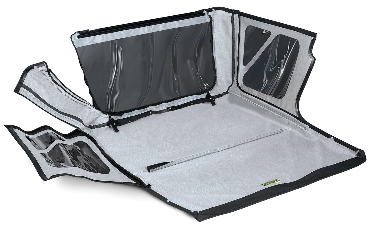Upper Rear Window Replacement Soft Top with Upper Doors & Tinted Rear Windows in Black D ...
