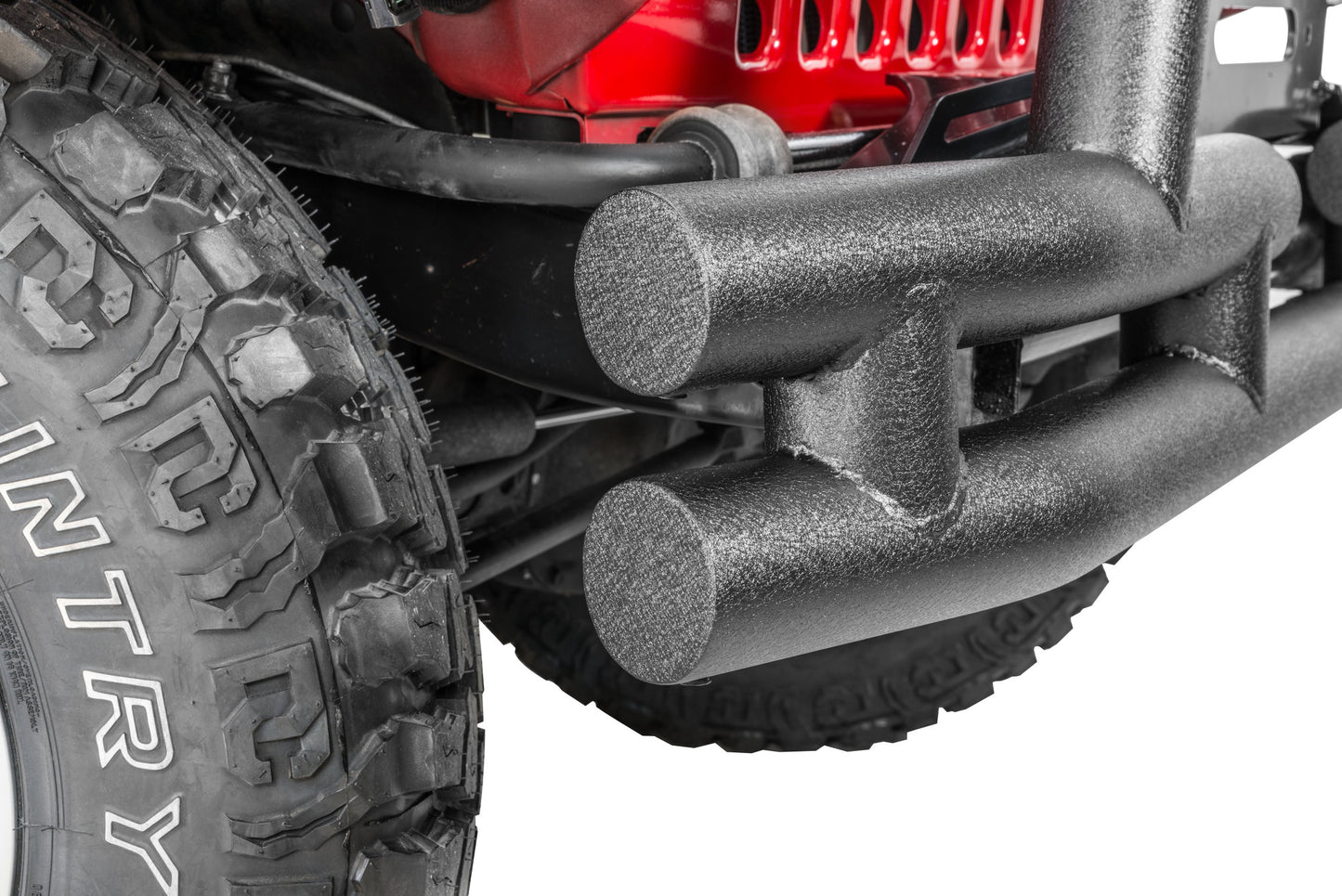 QR3 Dual-Tube Winch Mount Bumper with Hoop for for 76-06 Jeep CJ, YJ, TJ & Unlimited
