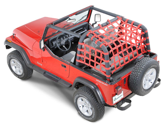 Dirty Dog 4x4 3-Piece Rear Netting Kit (92-95 Jeep Wrangler YJ) Red