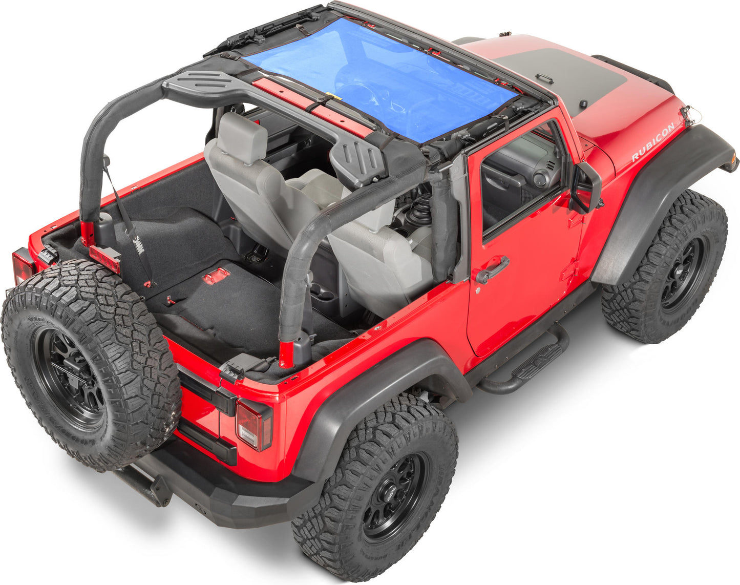 Dirtydog 4X4 Front Sun Screen for 07-18 Jeep Wrangler JK Blue