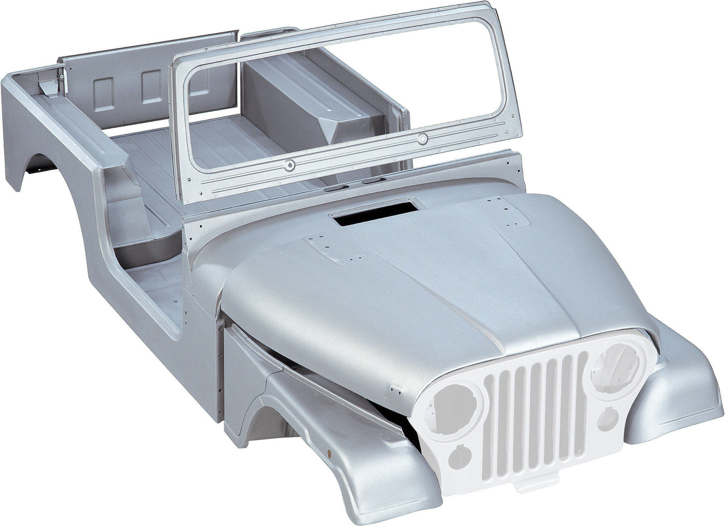 Steel Body Tub Kit with Hood, Fenders, Windshield & Tailgate for 76-86 Jeep CJ-7