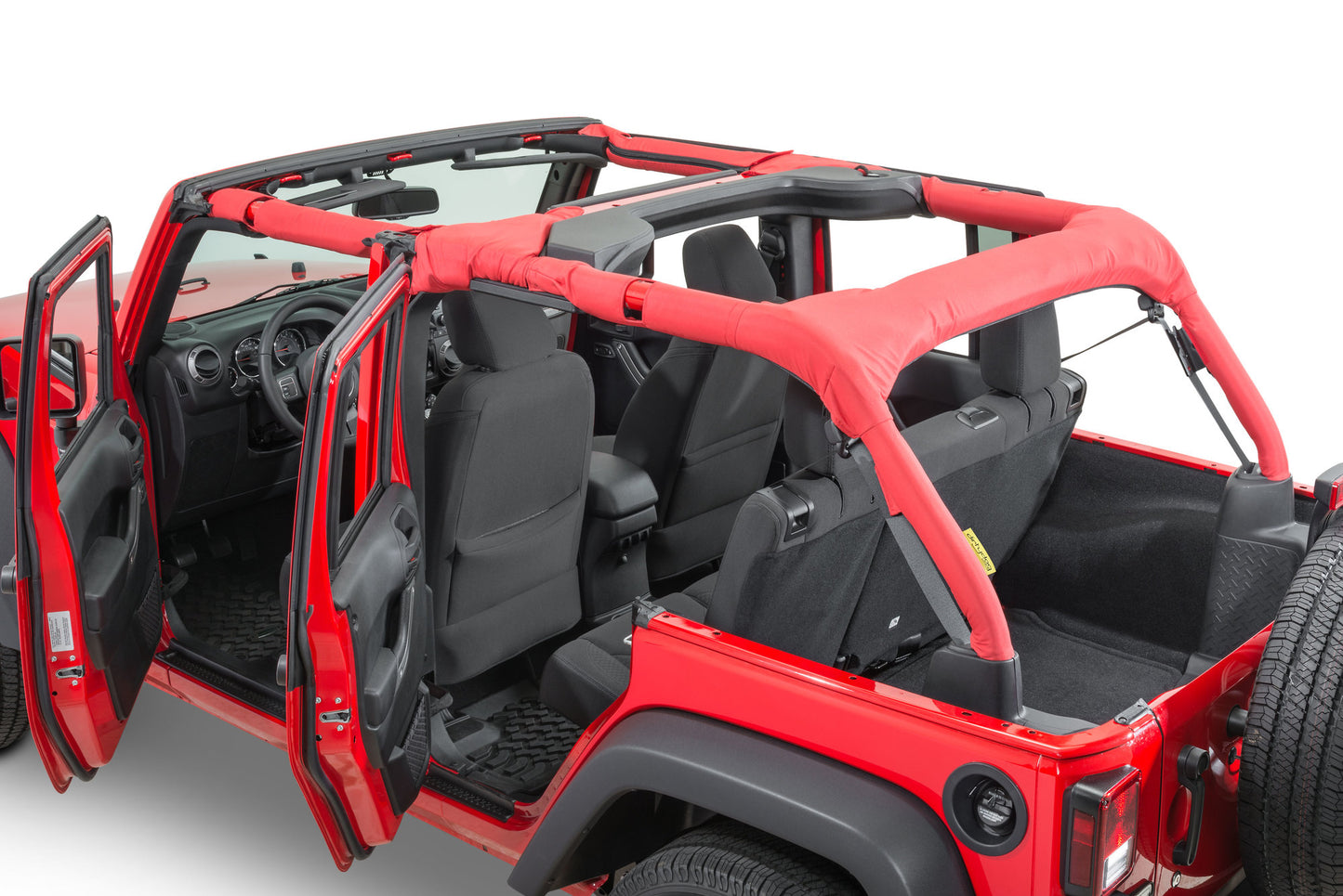 4X4 Roll Bar Covers for 07-18 Jeep Wrangler Unlimited JK Red