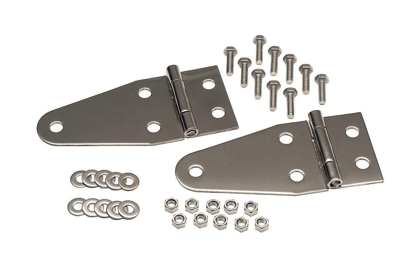 Stainless Steel Hood Hinge Set for 55-95 Jeep CJ & Wrangler YJ