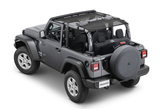 ShadeMaker Freedom Mesh Bimini Top Plus for 18-23 Jeep Wrangler JL 2-Door Black