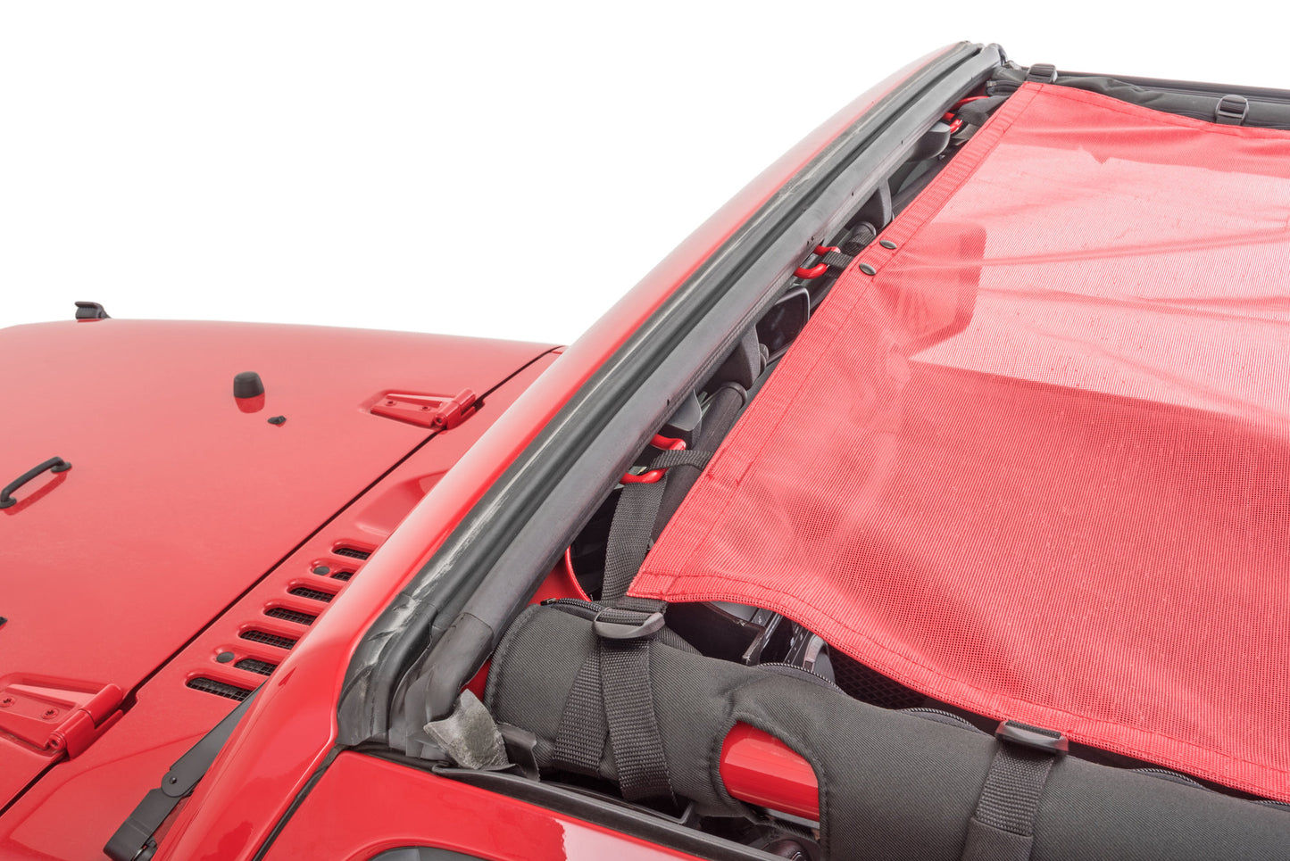 ShadeMaker Mesh Bimini Top for 07-18 Jeep Wrangler JK Red