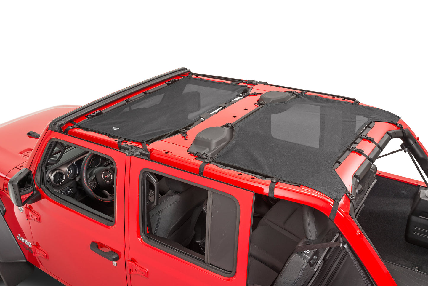 ShadeMaker Freedom Mesh Bimini Top Plus for 18-23 Jeep Wrangler JL Unlimited Black /Red