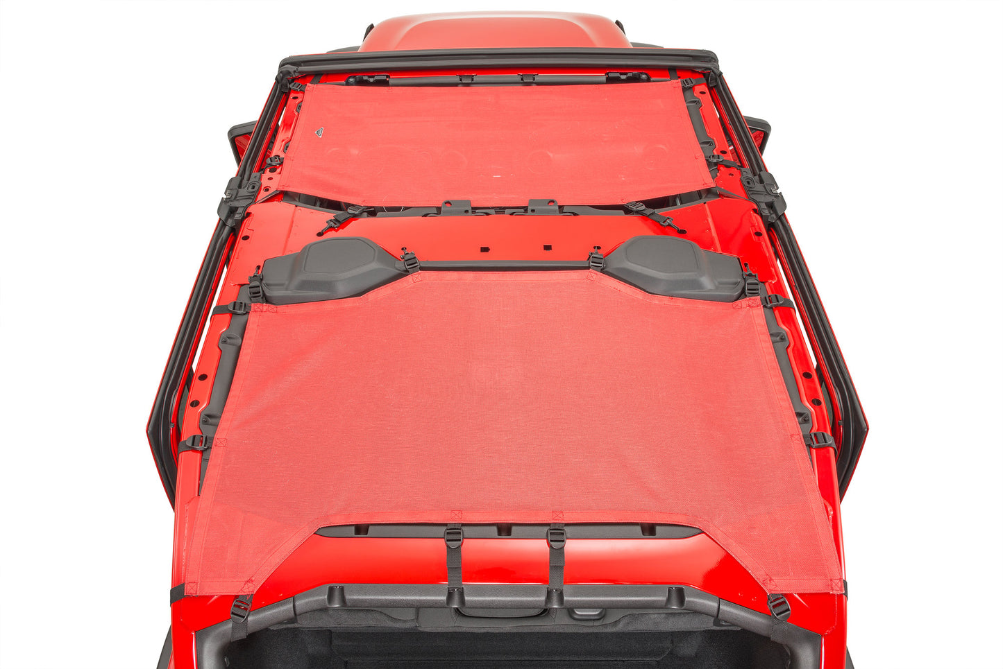 ShadeMaker Freedom Mesh Bimini Top Plus for 18-23 Jeep Wrangler JL Unlimited Black /Red