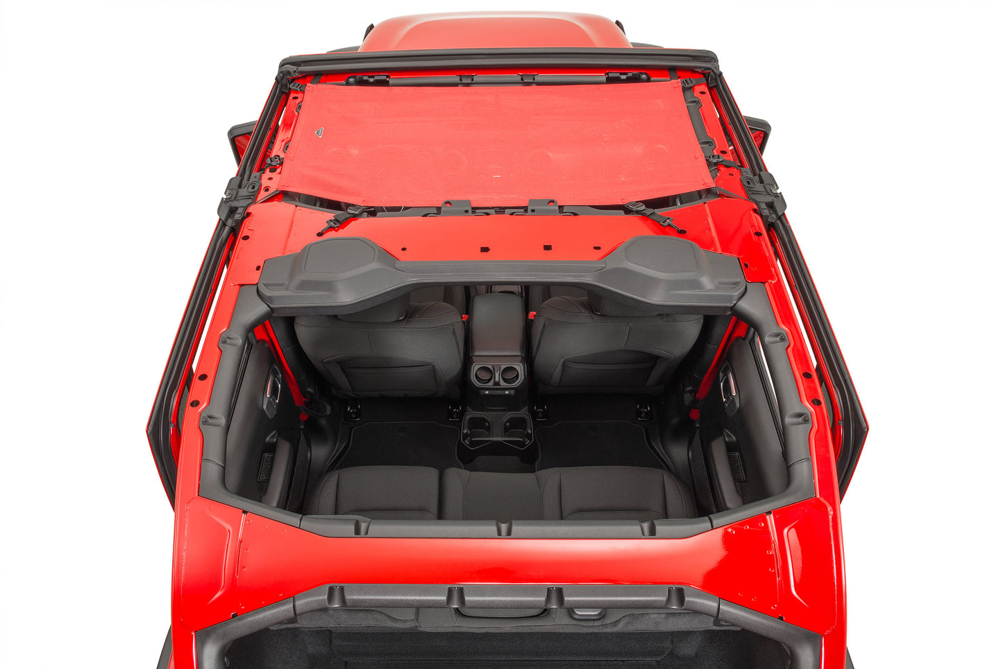 ShadeMaker Freedom Mesh Bimini Top Plus for 18-23 Jeep Wrangler JL Unlimited Black /Red