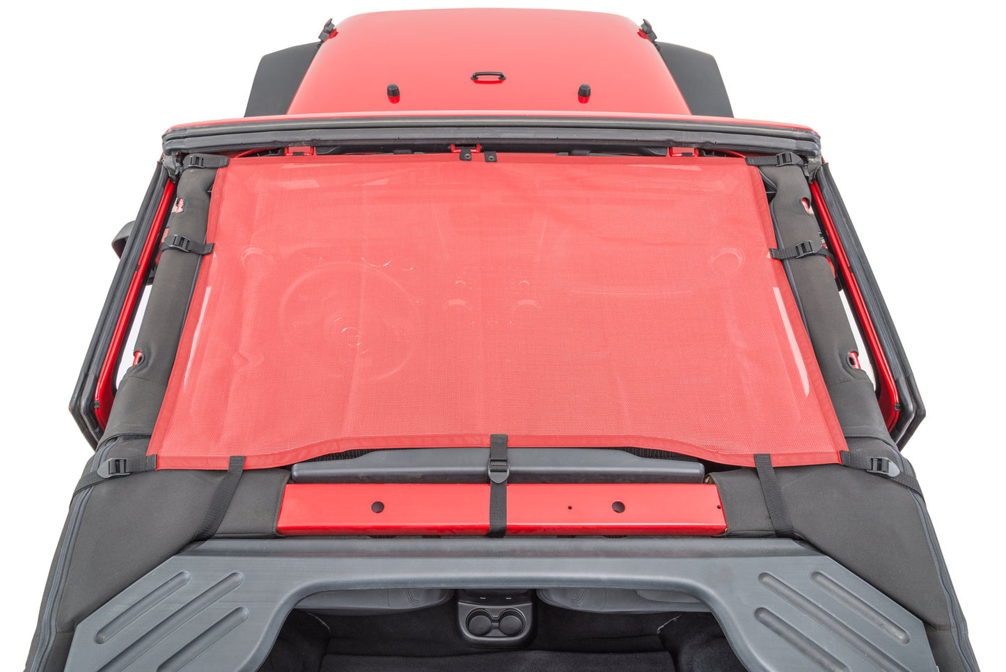 ShadeMaker Mesh Bimini Top for 07-18 Jeep Wrangler JK Red