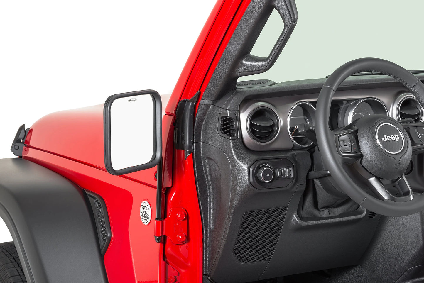 Adventure Mirrors with Square Head Pair for 76-24 Jeep Wrangler JL, JK, TJ, YJ, CJ & Gladiator JT