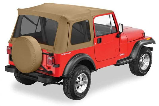 Complete Soft Top Kit with Tinted Windows for 76-95 Jeep CJ7 and YJ equipped with Full Steel Doors