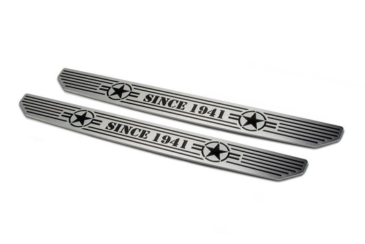 Front Sill Plates with Since 1941 Logo for 18-24 Jeep Wrangler JL & Gladiator JT