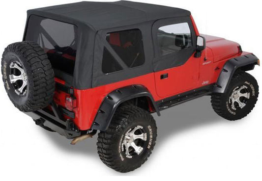 Replacement Soft Top with Upper Doors & Tinted Rear Windows Black Denim