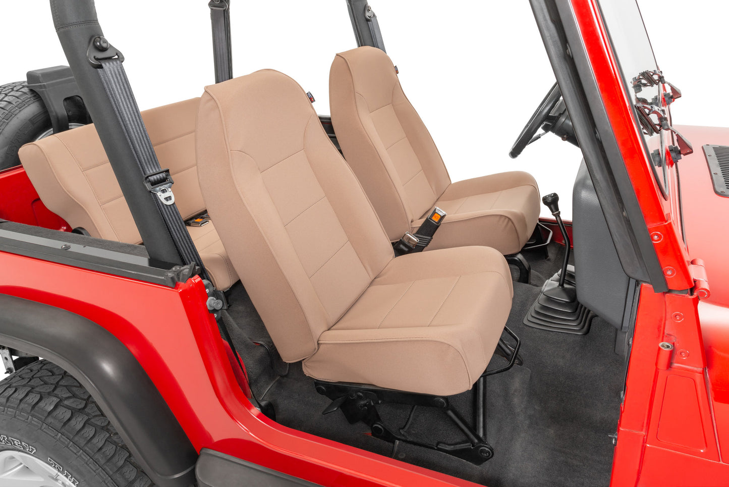 Premium High-Back Bucket Seat in Tan for 76-02 Jeep CJ, Wrangler YJ & TJ