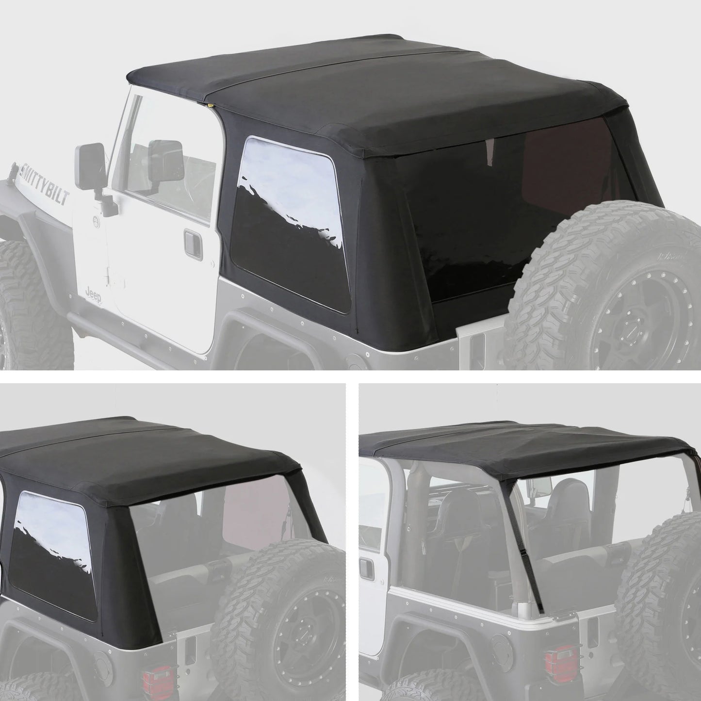 Smittybilt SB9973235 Bowless Combo Soft Top for 97-06 Jeep Wrangler TJ