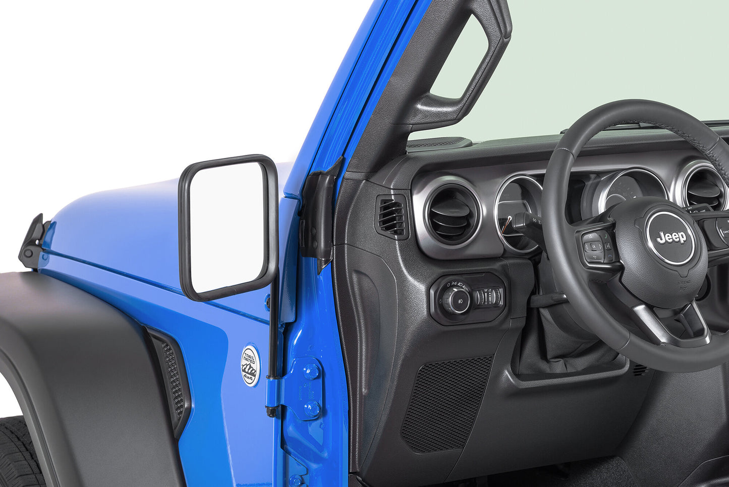 TACTIK Q1RD Adventure Side Mirrors Square  Mirrors - for 76-24 Jeep Wrangler JL, JK, TJ, YJ, CJ & Gladiator JT