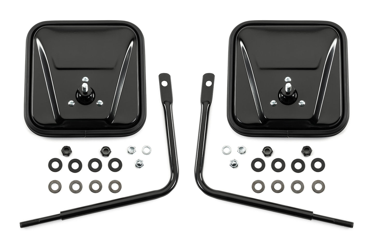 TACTIK Q1RD Adventure Side Mirrors Square  Mirrors - for 76-24 Jeep Wrangler JL, JK, TJ, YJ, CJ & Gladiator JT